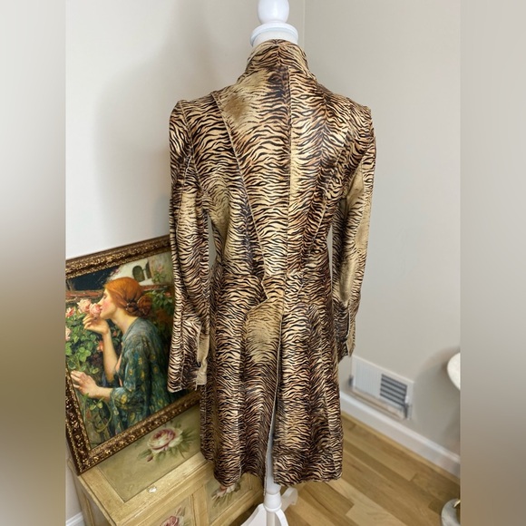 Vintage Roberto Cavalli Animal Print Leather Pony/calf Hair Y2K Coat Sz 44 M - Picture 7 of 15